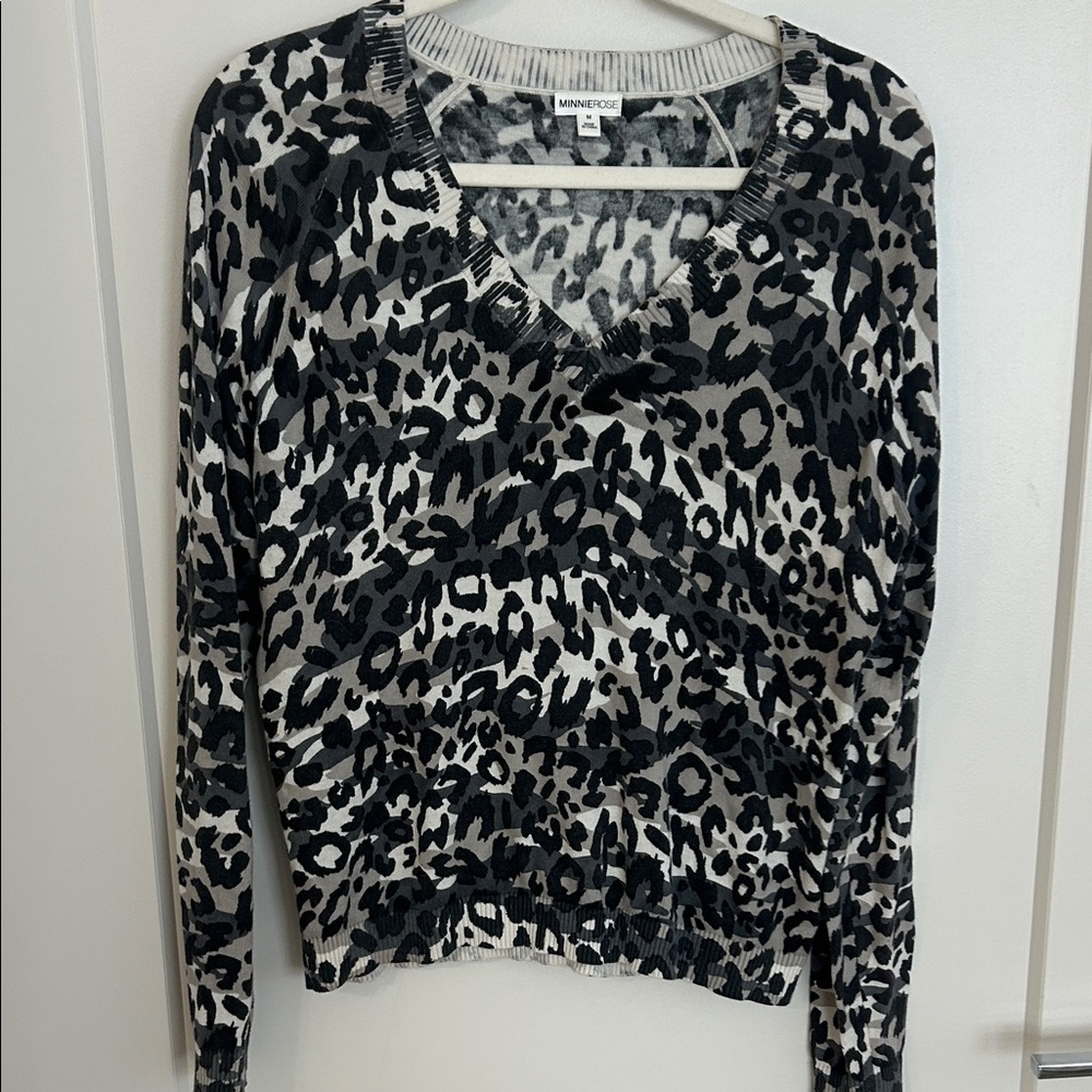 Minnie Rose Gray Patterned Knit